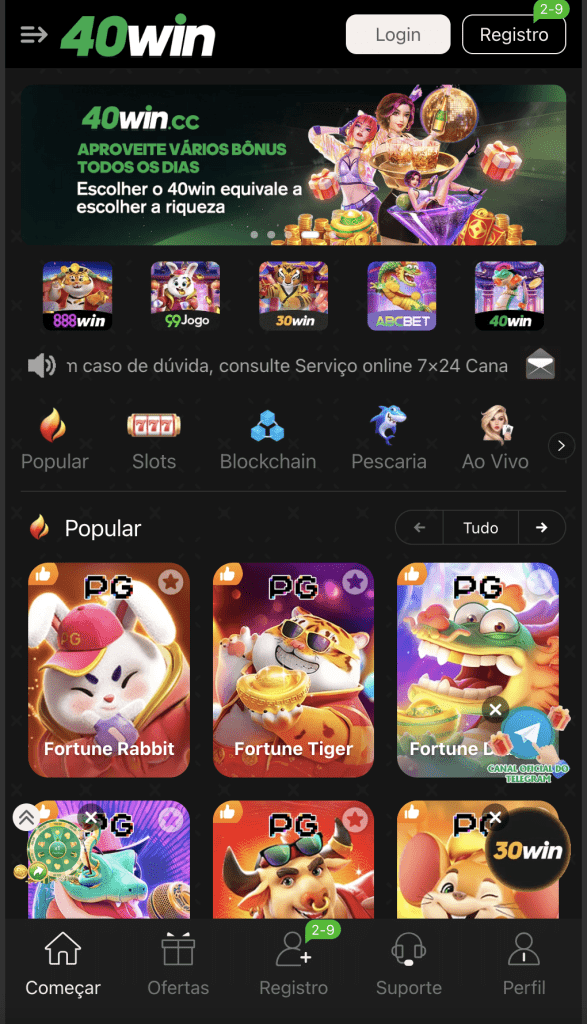 40win.com casinos login